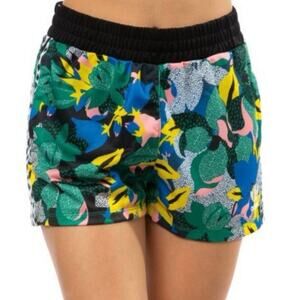 Adidas x HER Floral Print Shorts XS Blue Green Pink Athletic